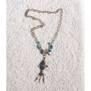 Vintage 00s Lilly Pulitzer Blue Gold Fish Necklace